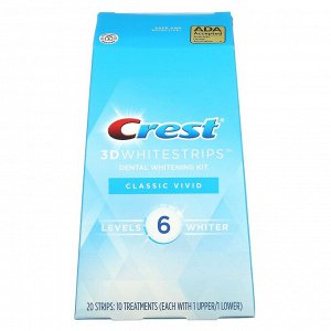 Crest, 3D Whitestrips, Classic Vivid, комплект для отбеливания зубов, 20 полосок