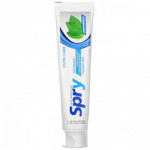 Xlear, Spry Toothpaste, Anti-Plaque Tartar Control, Fluoride Free, Natural Peppermint, 5 oz (141 g)