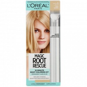 L'Oreal, Magic Root Rescue, комплект для окрашивания корней за 10 минут, оттенок 9 «Светлый блонд», на 1 применение