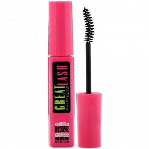 Maybelline, Тушь для ресниц с изогнутой щеточкой Great Lash, оттенок 120 угольно-черный, 12,7 мл