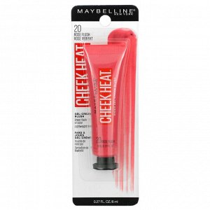 Maybelline, Cheek Heat, Gel-Cream Blush, Rose Flush, 0.27 fl oz (8 ml)