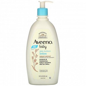 Aveeno, Baby, увлажняющий лосьон для ежедневного применения, без отдушки, 532 мл (18 жидк. унций)