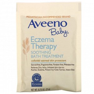 Aveeno, Успокаивающее средство для принятия ванн при экземе у детей, без запаха, 5 пакетиков, 106 г (3,75 унций)