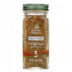 Simply Organic, оригинальная приправа, без соли, 67 г (2,30 унции)