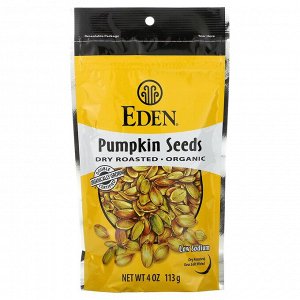 Eden Foods, Organic, семена тыквы, сухая обжарка, 113 г (4 унции)