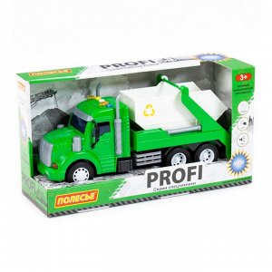 "Профи", автомобиль-контейнеровоз инерционный (со светом и звуком) (зелёный) (в коробке)
