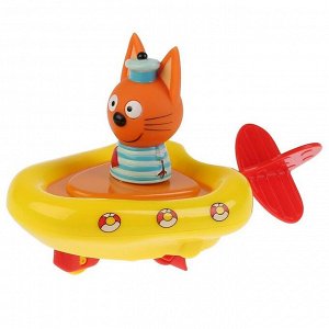 Игрушка пластизоль д/ванны Капитошка Три кота, Лодка+Коржик выс.6см, блистер