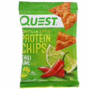 Quest Nutrition, протеиновые чипсы а-ля тортилья, со вкусом чили и лайма, 12 пачек по 32 г (1,1 унции)