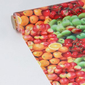Клеёнка столовая ПВХ Доляна «Сочные фрукты», ширина 137 см, рулон 30 метров