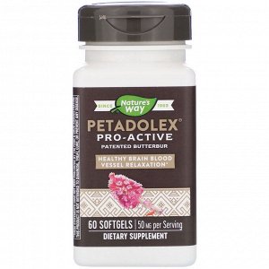Nature's Way, PETADOLEX, Pro-Active, белокопытник для здоровья вен, 50 мг , 60 капсул