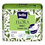 Прокладки гигиенические впитывающие Flora Зеленый чай 10 шт./уп.