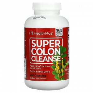 Health Plus, Super Colon Cleanse, превосходное средство для очищения толстой кишки, 240 капсул