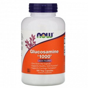 Now Foods, Глюкозамин '1000', 180 растительных капсул