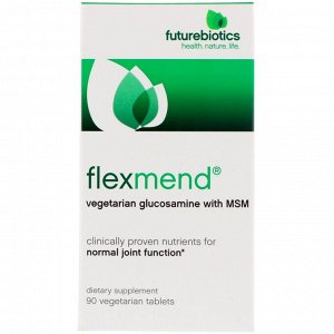 FutureBiotics, FlexMend, вегетарианский глюкозамин с МСМ, 90 вегетарианских таблеток