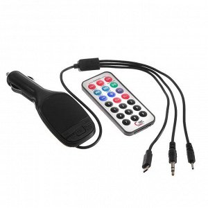 FM - трансмиттер, 12 В, USB/Mp3/WMA/MicroSD, микс