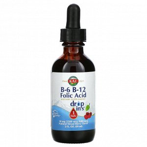 KAL, фолиевая кислота B6 и B12, со вкусом натуральных ягод, 59 мл (2 жидк. унции)