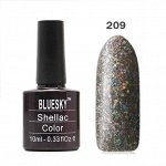 Bluesky (Блюскай), Гель-лак №209 черный с голограф. блестками, 10мл