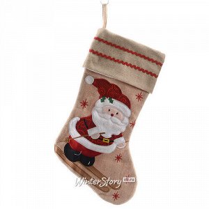 Носок рождественский Деревенский Санта, 45 см (Kaemingk)
