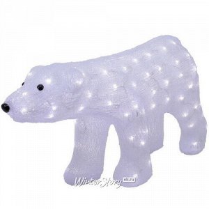 Светодиодная фигура Медведь Боб - Полярный житель 81 см, 100 теплых/холодных белых LED ламп, IP44 (Kaemingk)