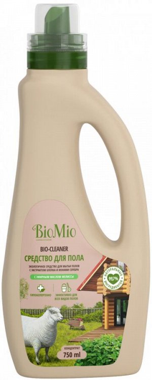 Ср-во д/мытья полов BioMio BIO-FLOOR CLEANER экологичное Мелисса концентрат 750 мл.