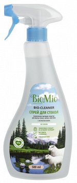 Ср-во чистящее д/стекол зеркал пластика BioMio BIO-GLASS CLEANER Экологичное Без запаха 500 мл