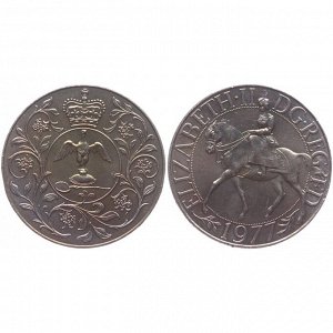 Великобритания 25 Новых пенсов (1 крона) 1977 год UNC KM# 920 Серебряный юбилей правления Королевы Елизаветы II