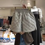 Женские стеганные шорты, цвет серый