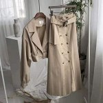 Женский комплект(длинная юбка+пиджак), цвет бежевый хаки