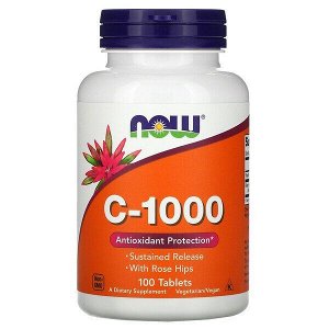 NOW Foods,  Витамин C-1000, 1000 мг, 100 таблеток