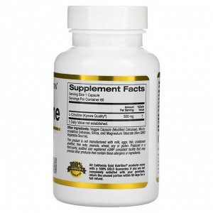 California Gold Nutrition, L-цитруллин, 500 мг, 60 растительных капсул