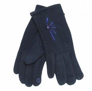 Перчатки женские, сенсорные, р-р 7,5, тонкие, синие, арт.56.0515