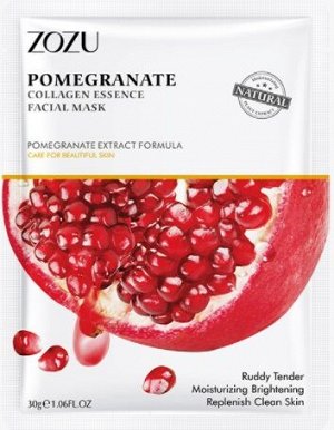 Тканевая маска для лица с экстрактом граната Zozu Pomegranate Collagen Essence Facial Mask