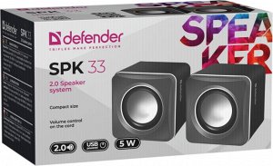 Колонки Defender SPK-33 серый 2.0   USB 5 Вт