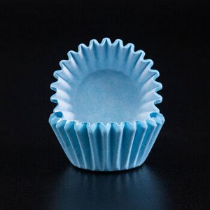 Капсулы бумажные для конфет Голубые 25*18 мм, 20-25 шт