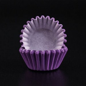 Капсулы бумажные для конфет Фиолетовые 25*18 мм, 20-25 шт