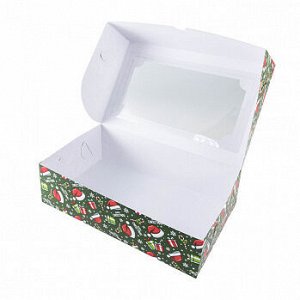 Коробка для зефира "Рождественское ассорти" с окном 25*15*7 см