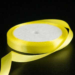 Лента атласная Желтая (15) 10 мм, 10 метров