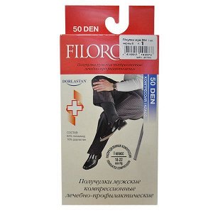 Крейт Получулки мужские компрессионные, лечебно-профилактические FILOROSSO 50 den, пара