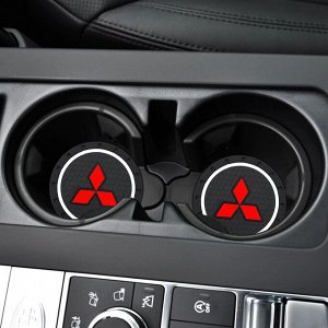 Силиконовые подстаканники в авто с логотипом Mitsubishi