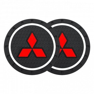 Силиконовые подстаканники в авто с логотипом Mitsubishi