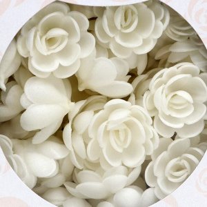 Вафельные розы малые, сложные, белые, 80 шт.