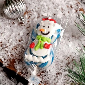 Карамель леденцовая на сахаре «Снеговик с декором», 50 г