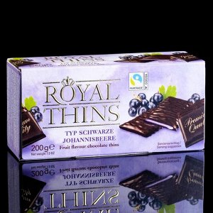 Шоколад Royal Thins Schwarze Johannisbeere с начинкой «Чёрная смородина» , 200 г