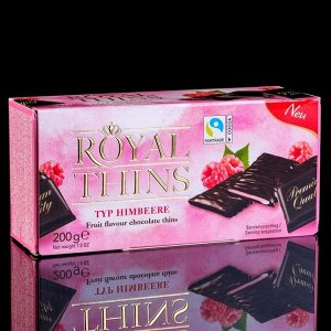 Мини-плитки Royal Thins Himbeere из тёмного шоколада с малиновой начинкой, 200