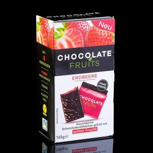 Шоколад в пластинках Chocolate Fruits Erdbeere с клубничной начинкой, 165 г