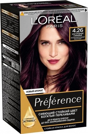 L'Oreal Paris Стойкая краска для волос "Preference", оттенок 4.26, Благородный Сливовый