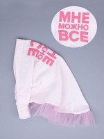 Косынка трикотажная для девочки на резинке с розовыми рюшами из фатина, МНЕ МОЖНО ВСЕ,светло-розовый