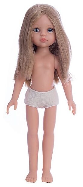 Испанская кукла Карла без одежды 32см (глаза синии, прямые волосы)