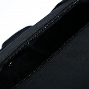 Сумка спортивная, отдел на молнии, 4 наружных кармана, длинный ремень, цвет чёрный