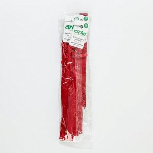 Молния «Спираль», Т6, неразъёмная, 18 см, цвет красный №519